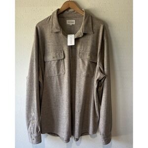Lucky Brand Heavy Shirt Beige Men XXL Long Sleeve Button Front Shacket New Retro